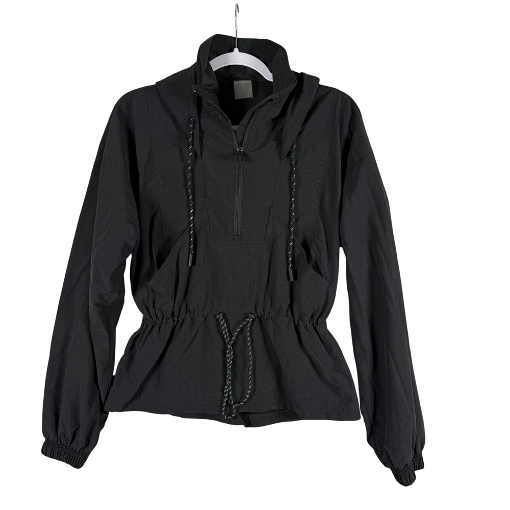CALIA Womens XS Hooded Windbreaker Black Rain Jacket Gorpcore Water Repellent